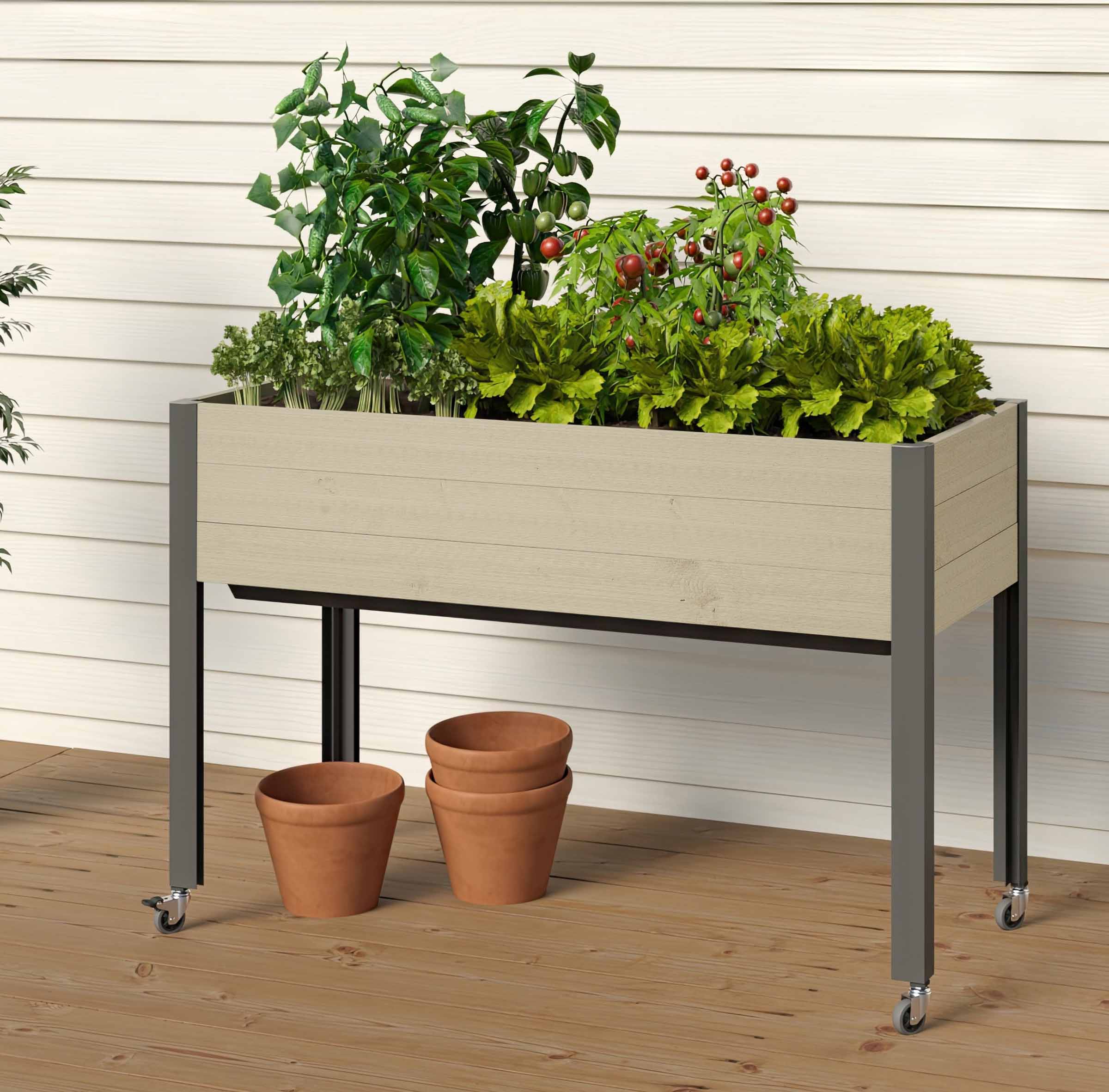 cedarcraft self-watering spruce planter Self-Watering Elevated Spruce Planter (21" x 47" x 32") Brown