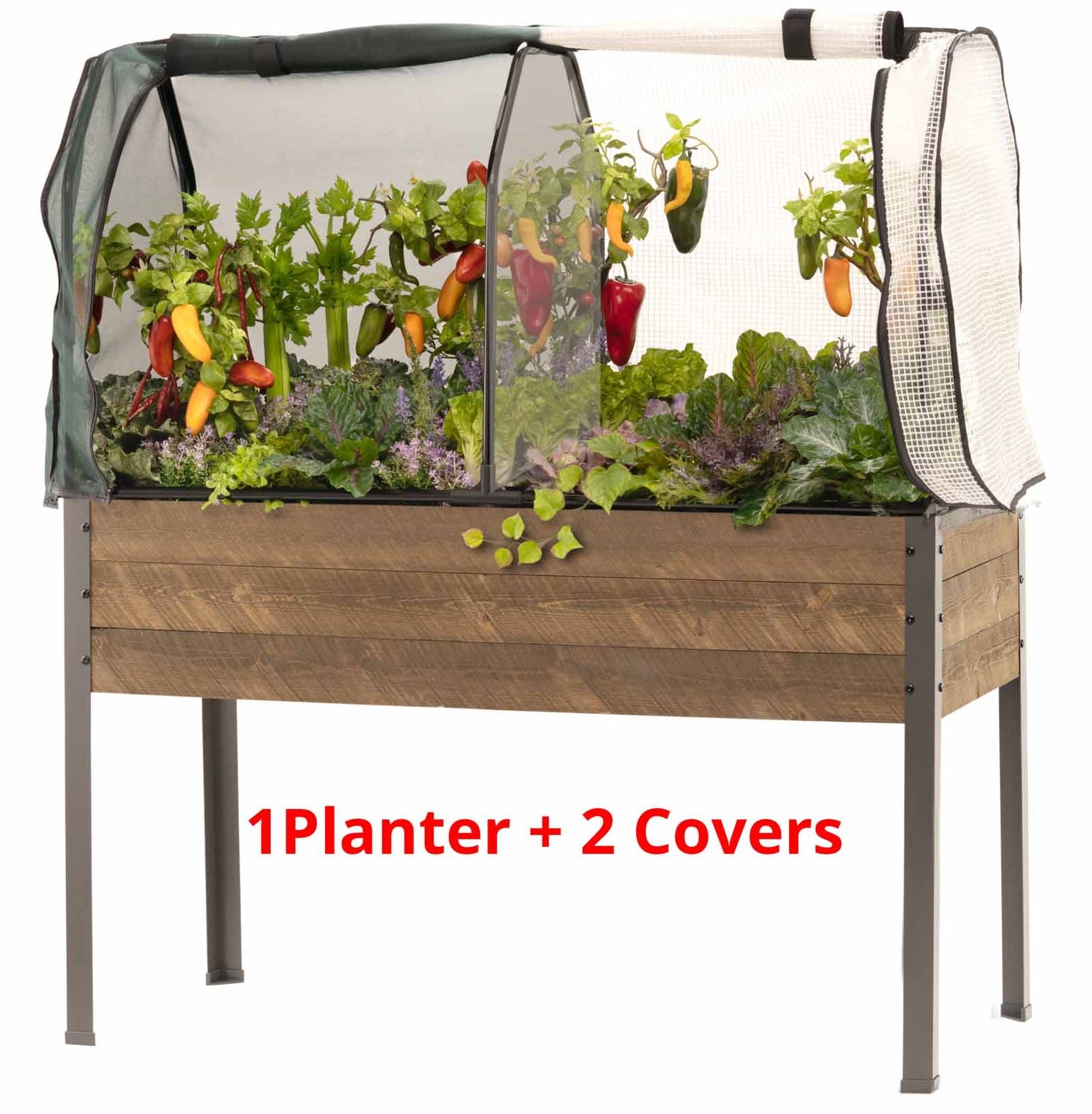 Spruce Planter (21" x 47" x 30"H) + Greenhouse & Bug Cover