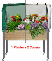 Jardinière en cèdre à arrosage automatique (21 x 47 x 32"H) + serre et cache-insectes
