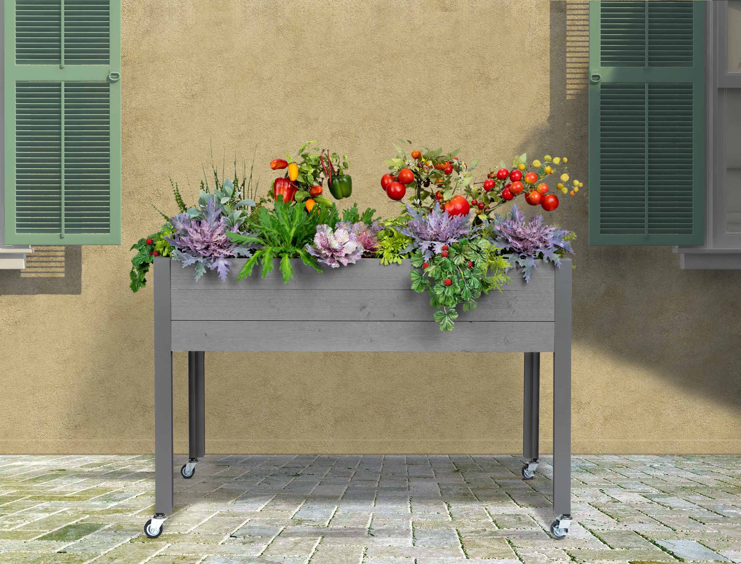 costco planter self watering Self-Watering Elevated Spruce Planter (21" x 47" x 32") Brown