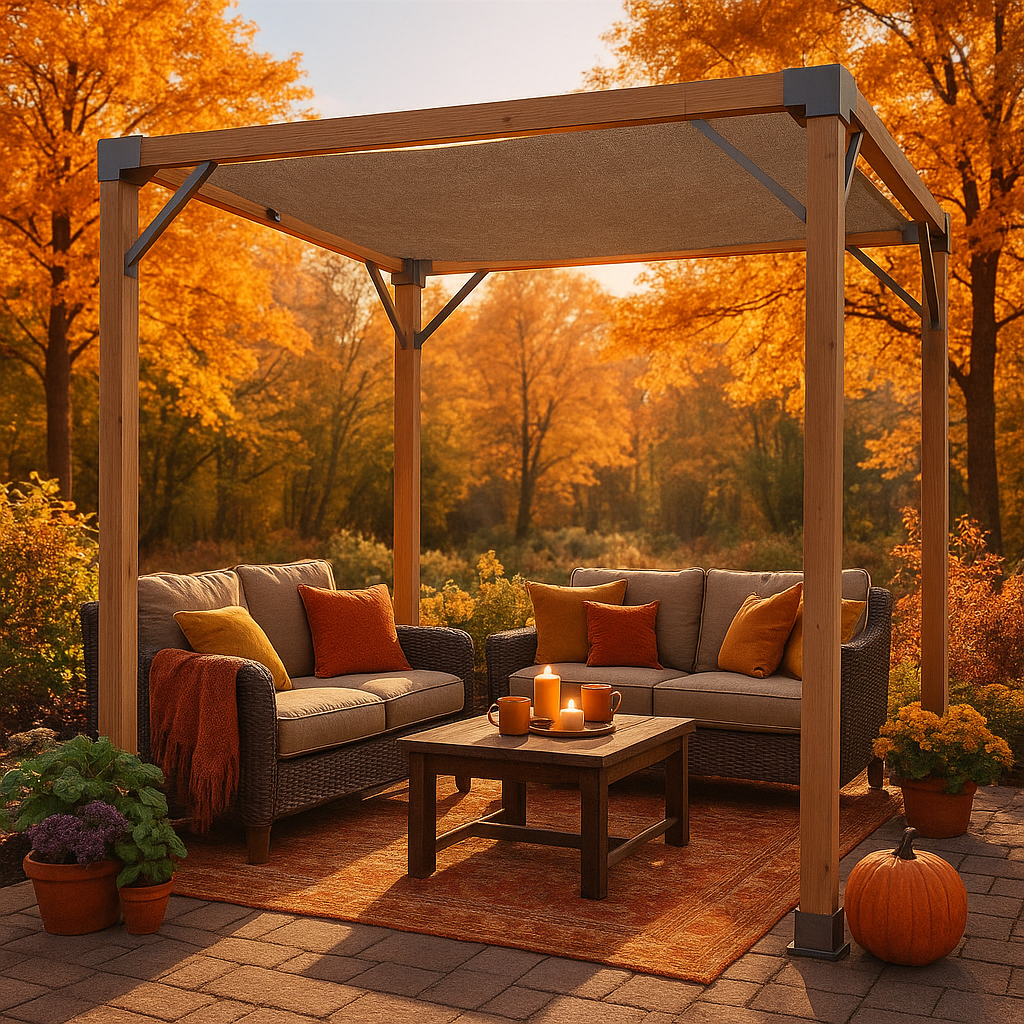 Turn Your Pergola into a Cozy Fall Retreat | CedarCraft Bali Pergola