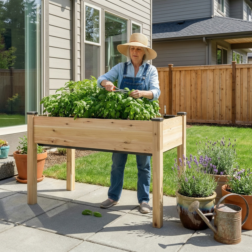 How to Grow Fresh Herbs in an Elevated Self-Watering Garden Bed
