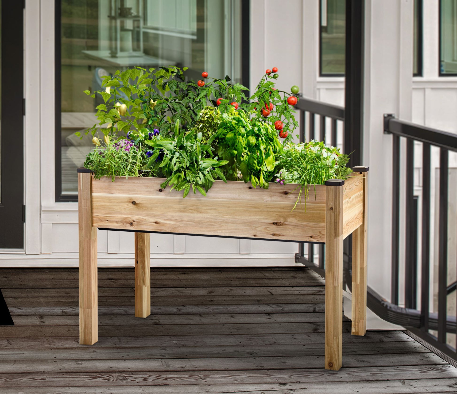 self watering planter with stand Self-Watering Cedar Planter (22" x 48" x 30"H) – CedarCraft