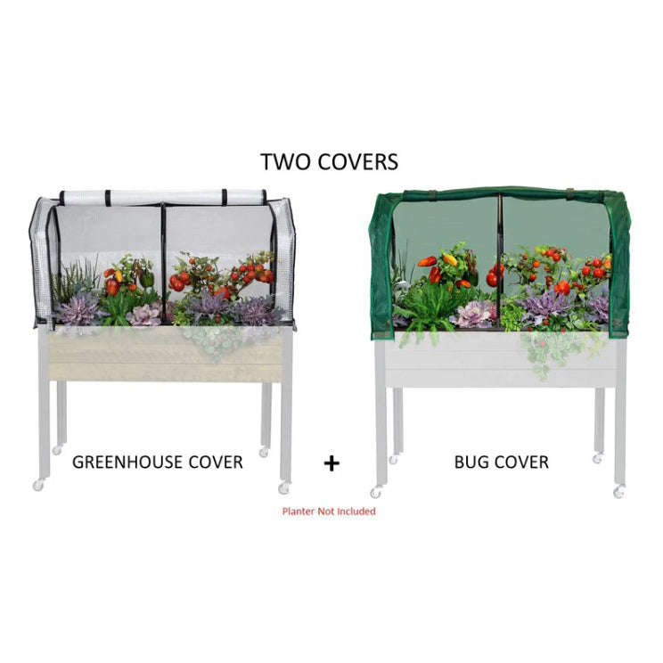 Greenhouse & Bug Cover Combo for 21" x 47" Planters