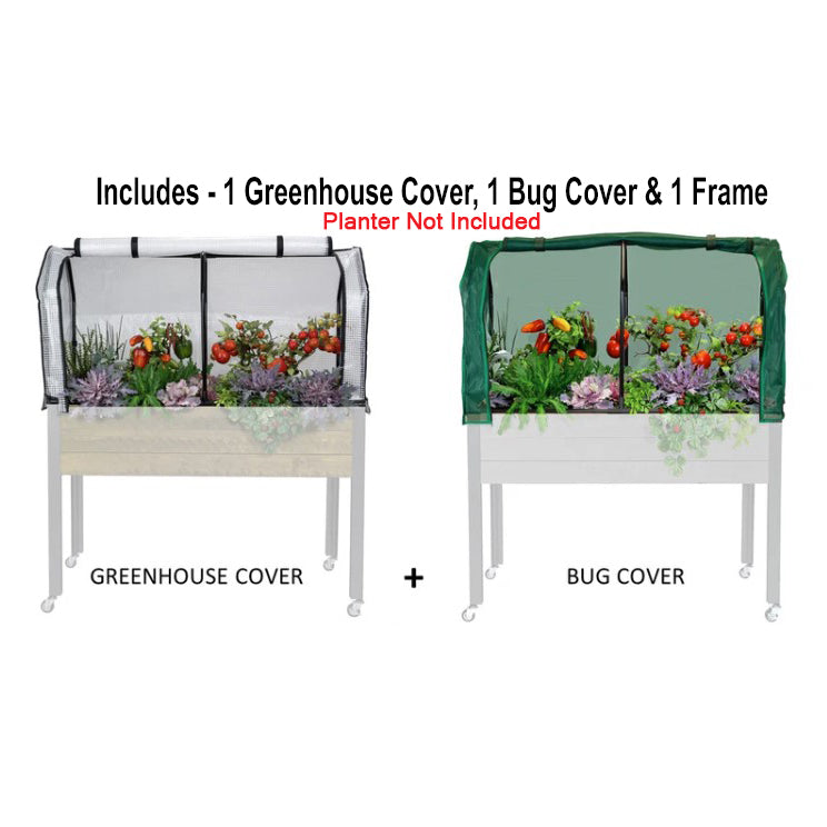 Greenhouse & Bug Cover Combo for 21" x 47" Planters