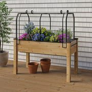 Self-Watering Cedar Planter (22" x 48" x 30"H) + Greenhouse Cover