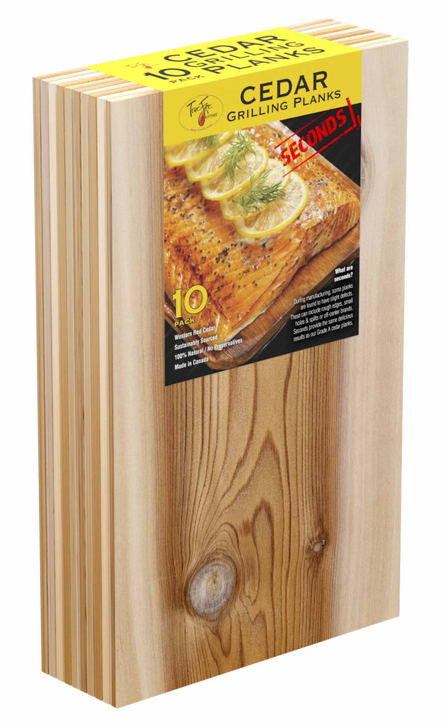Cedar Grilling Planks 7.25 x 16” (10-pack * seconds *) + Serving Tray