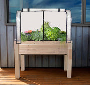 Self-Watering Cedar Planter (22" x 48" x 30"H) + Greenhouse & Bug Cover