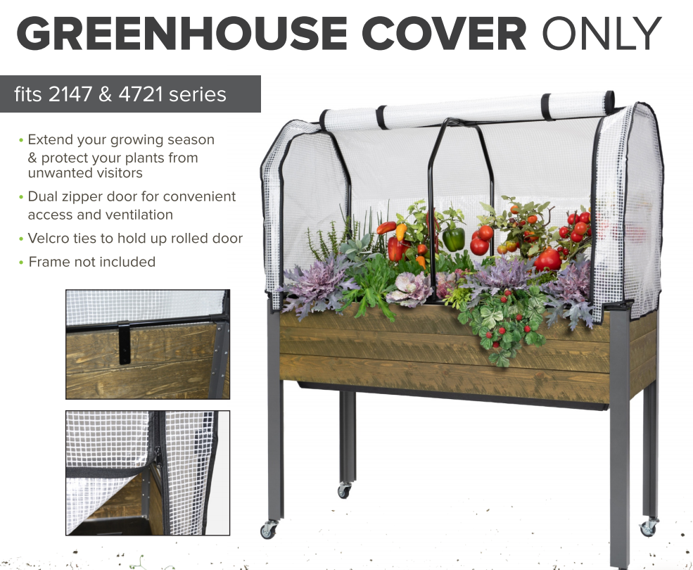 Replacement Greenhouse Cover for 21" x 47" Planters