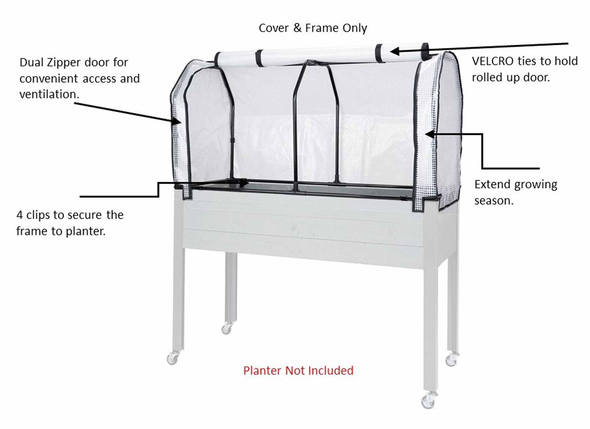 Combo serre et couverture anti-insectes pour jardinières de 21" x 47"