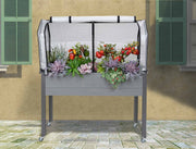 Self-Watering Spruce Planter (21" x 47" x 32"H) + Greenhouse Cover