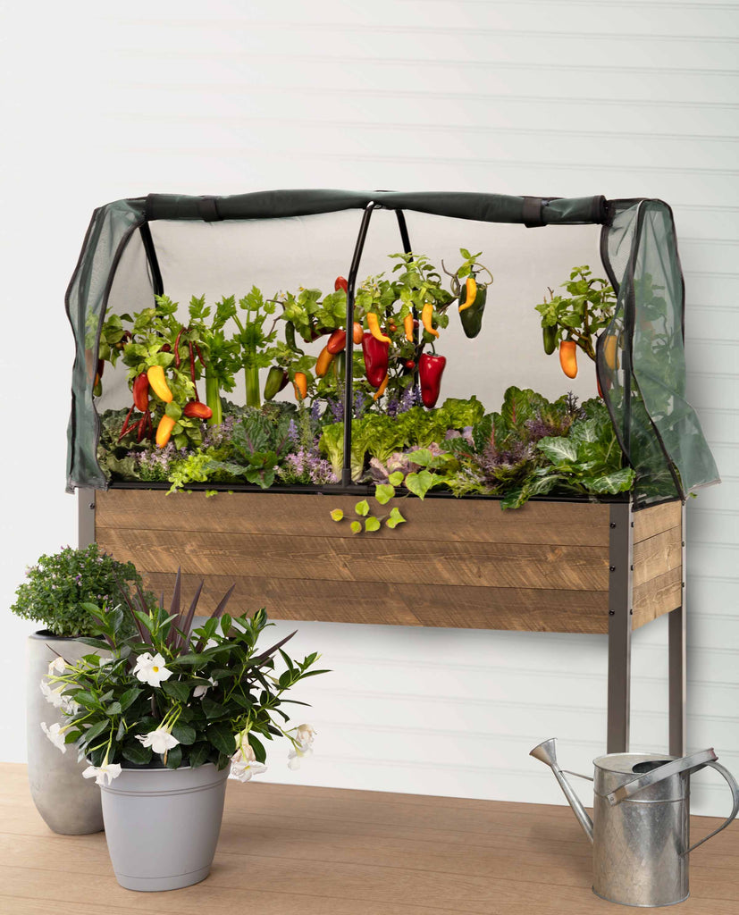 Spruce Planter (21" x 47" x 30"H) + Greenhouse & Bug Cover