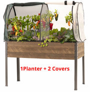 Jardinière en épicéa (21" x 47" x 30"H) + serre et housse anti-insectes