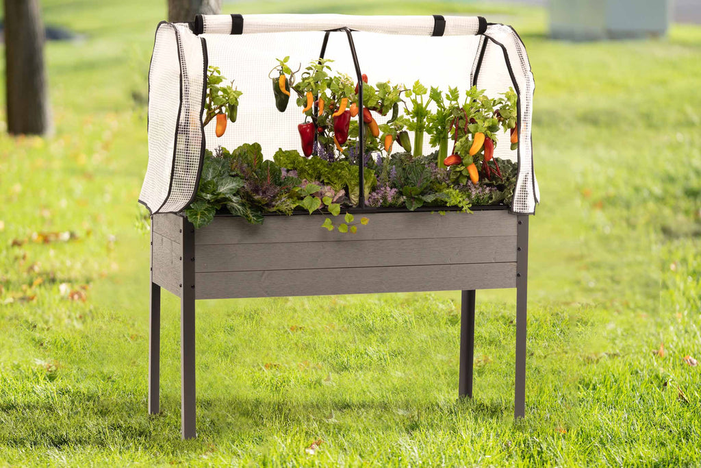 Spruce Planter (21" x 47" x 30"H) + Greenhouse Cover