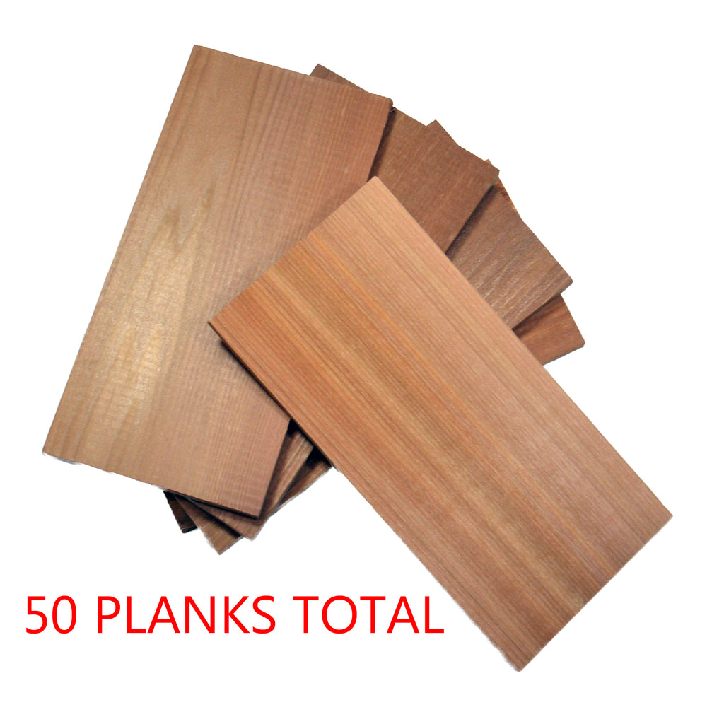 7 x 3.5" Cedar Grilling Planks (50-pack bulk)