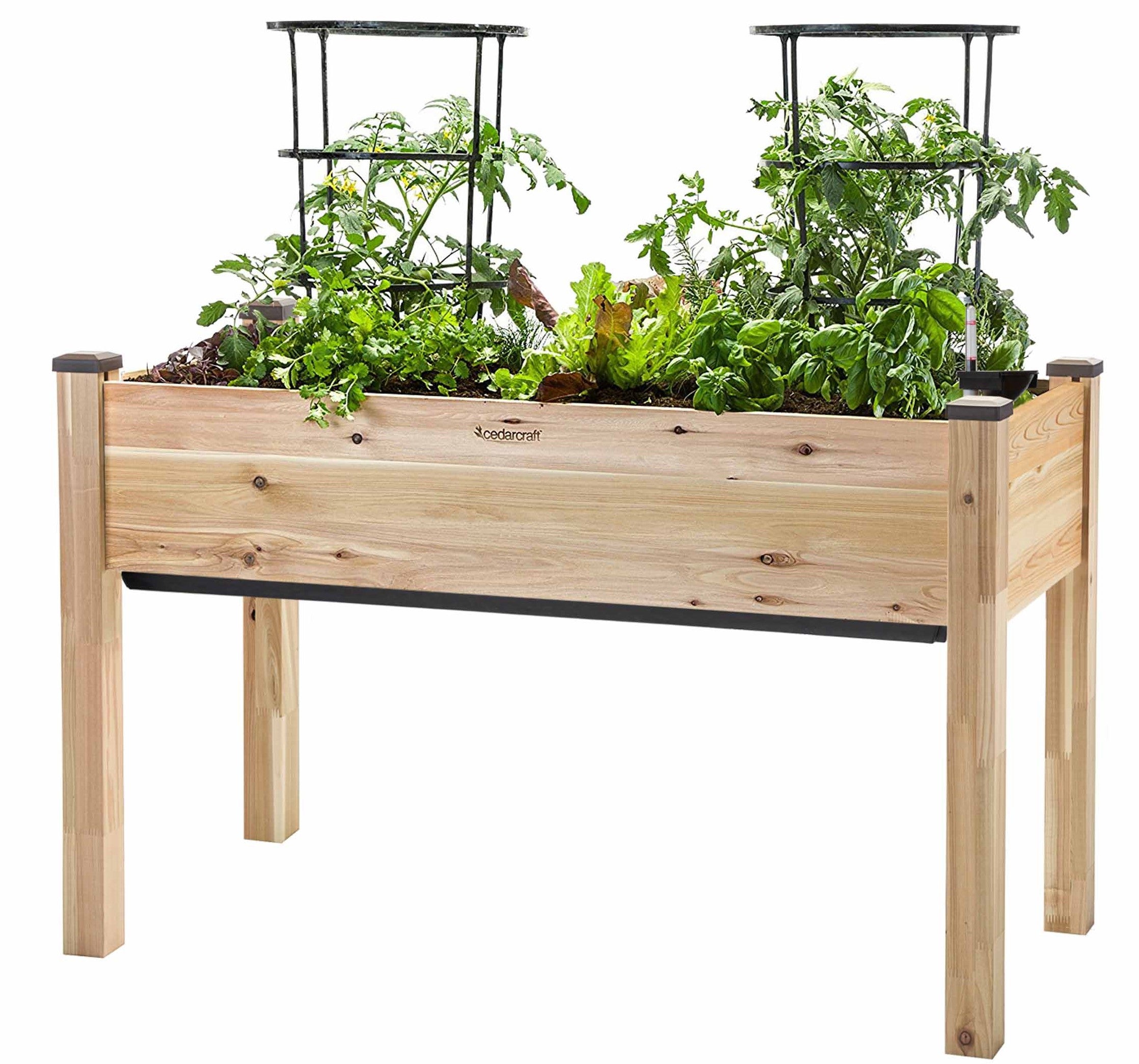 Self-Watering Elevated Cedar planter (23 x 49 x 30H) – CedarCraft
